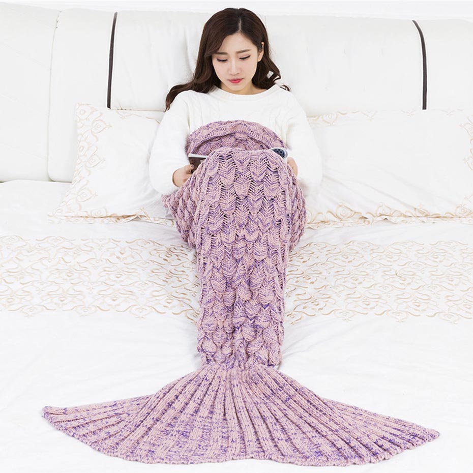 Crochet Mermaid Tail Blanket Wearable Blanket